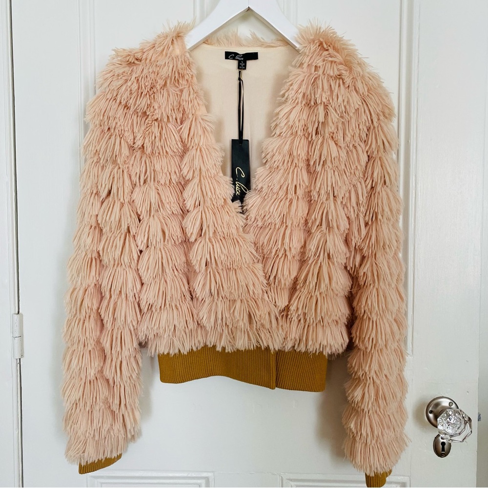 C. Luce Faux Fur Fringe Jacket